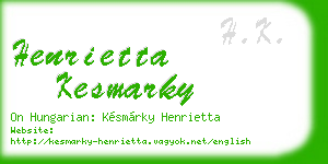 henrietta kesmarky business card