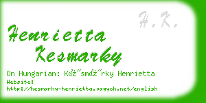 henrietta kesmarky business card